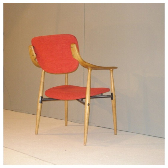 Image 1 of Scandinavische fauteuil in beukenhout - 1950