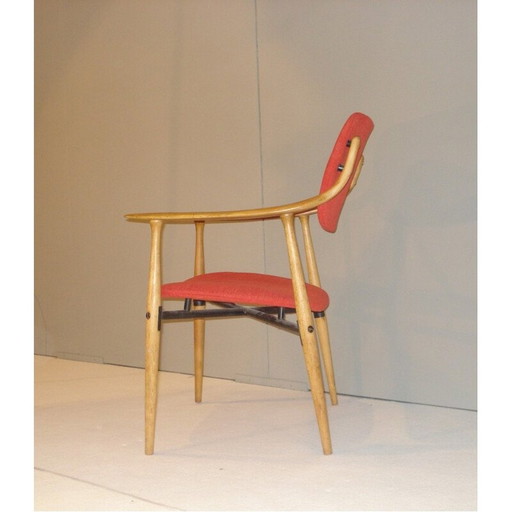 Scandinavische fauteuil in beukenhout - 1950