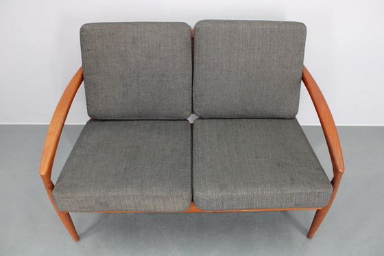Image 1 of 1960S Magnus Olesen Papier Mes 2-zits Teak Sofa, Denemarken