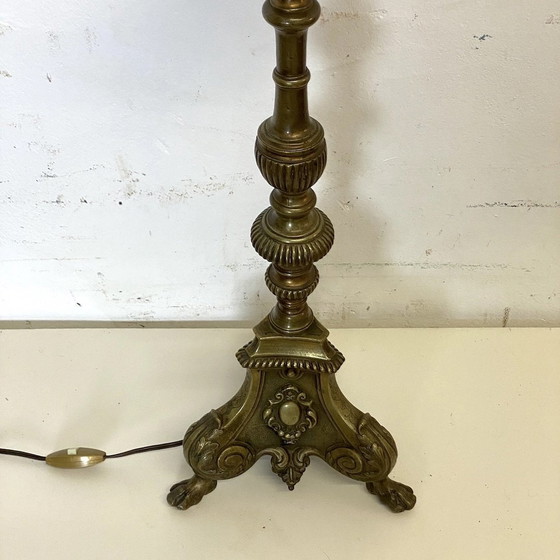 Image 1 of Bronzen lampstandaard