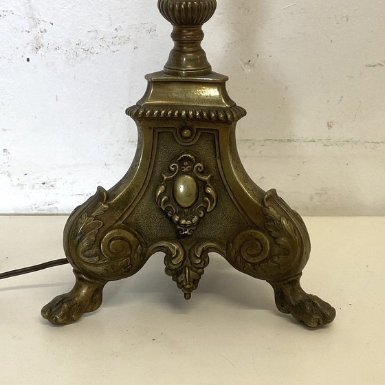 Image 1 of Bronzen lampstandaard