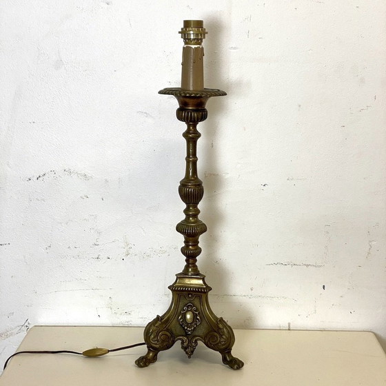 Image 1 of Bronzen lampstandaard