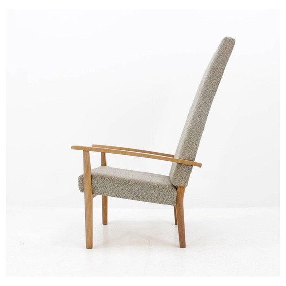 Image 1 of Vintage grijze stoffen fauteuil uit Tsjechië - jaren 1960