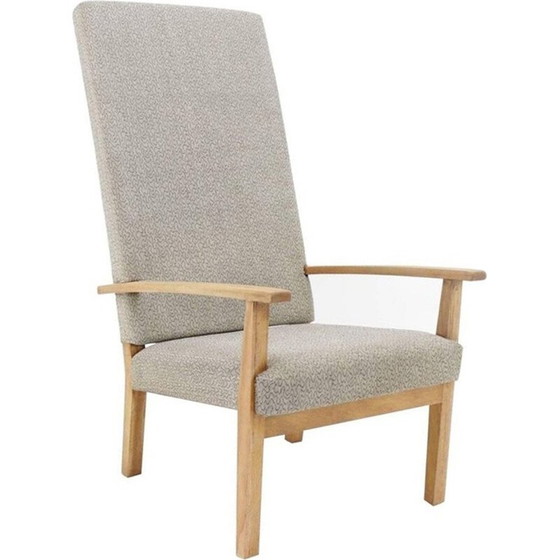 Image 1 of Vintage grijze stoffen fauteuil uit Tsjechië - jaren 1960