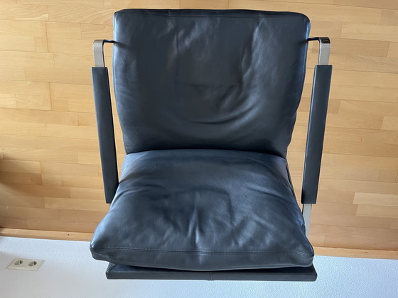 Image 1 of Walter Knoll Origineel Zwart Lederen Fabricius Fauteuil