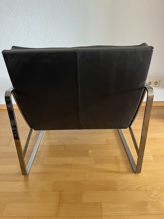 Image 1 of Walter Knoll Origineel Zwart Lederen Fabricius Fauteuil