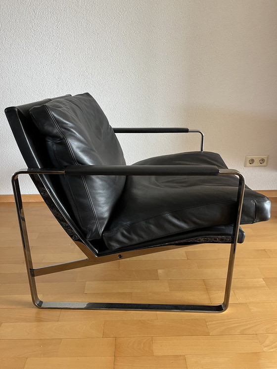 Image 1 of Walter Knoll Origineel Zwart Lederen Fabricius Fauteuil