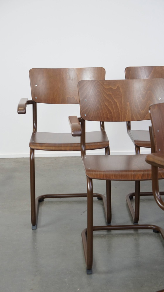 Image 1 of 6 X Vintage Thonet Design Eetkamer/Bijzet/Vergaderstoel