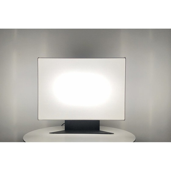 Image 1 of Vintage Accademia Tavolo lamp in wit gelakt metaal en witte stof van Cini Boeri voor Artemide, Italië 1978