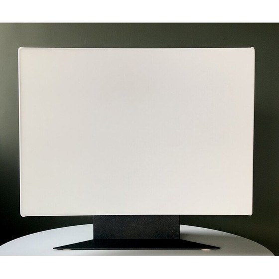 Image 1 of Vintage Accademia Tavolo lamp in wit gelakt metaal en witte stof van Cini Boeri voor Artemide, Italië 1978