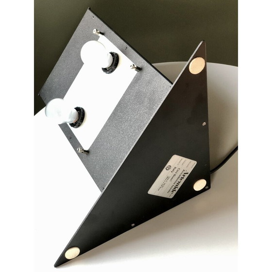 Image 1 of Vintage Accademia Tavolo lamp in wit gelakt metaal en witte stof van Cini Boeri voor Artemide, Italië 1978