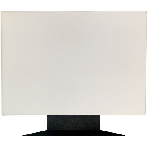 Vintage Accademia Tavolo lamp in wit gelakt metaal en witte stof van Cini Boeri voor Artemide, Italië 1978