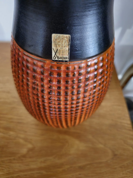 Image 1 of Bhör Keramik West Germany Oranje Bruin Vintage Vaas Vaasje