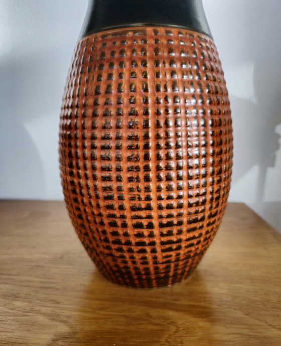 Image 1 of Bhör Keramik West Germany Oranje Bruin Vintage Vaas Vaasje