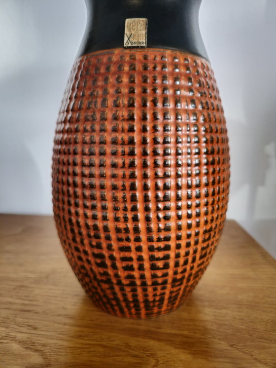 Image 1 of Bhör Keramik West Germany Oranje Bruin Vintage Vaas Vaasje
