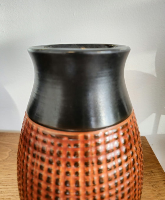 Image 1 of Bhör Keramik West Germany Oranje Bruin Vintage Vaas Vaasje