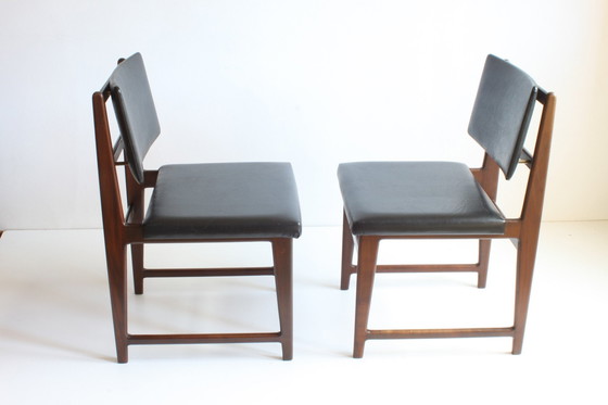 Image 1 of Palissander eetkamerstoelen, set van 2, België 1960S