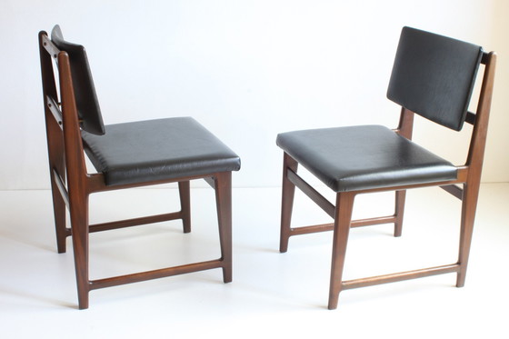 Image 1 of Palissander eetkamerstoelen, set van 2, België 1960S