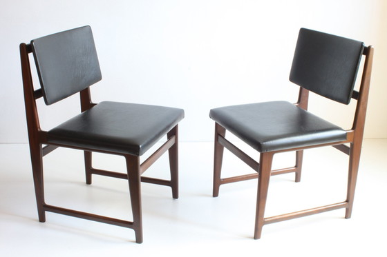 Image 1 of Palissander eetkamerstoelen, set van 2, België 1960S