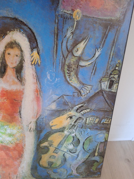 Image 1 of Marc Chagall print op hout