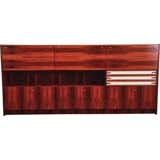 Verhoogd vintage dressoir met palissanderfineer