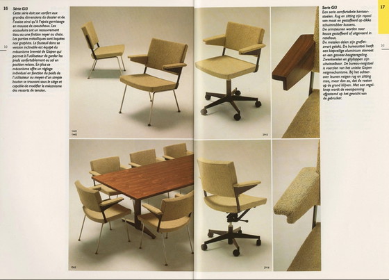 Image 1 of Gispen Gi3 serie (met noten armleuningen) vergaderstoelen  door A.R. Cordemeyer