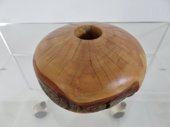 Image 1 of Indrukwekkende Brutalistische Teak Kandelaar