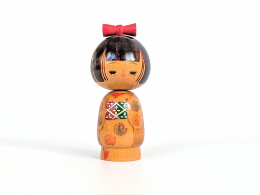 Vintage Kokeshi pop | Handbeschilderd Hout | Japan