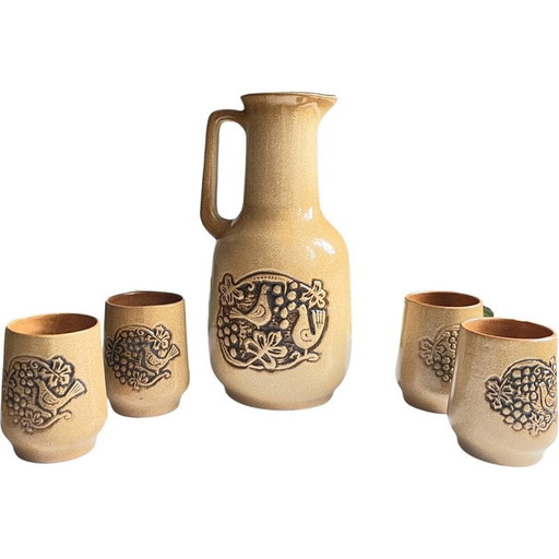 Vintage steengoed koud drinkservies, Polen 1970