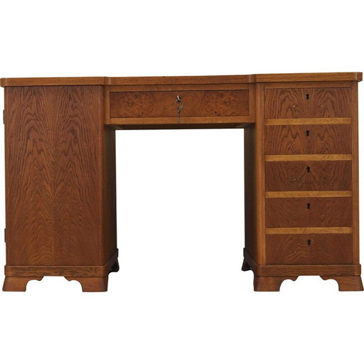 Vintage eikenhouten bureau, Denemarken 1960