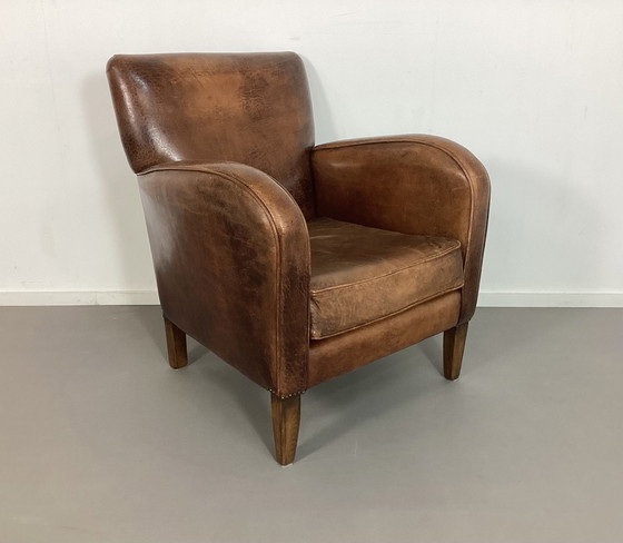 Image 1 of Vintage Schaapsleren Club Fauteuil Stoel Chair 