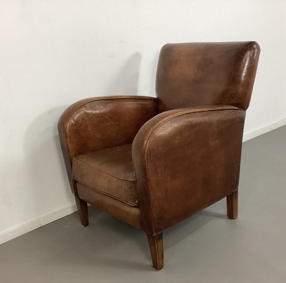 Image 1 of Vintage Schaapsleren Club Fauteuil Stoel Chair 