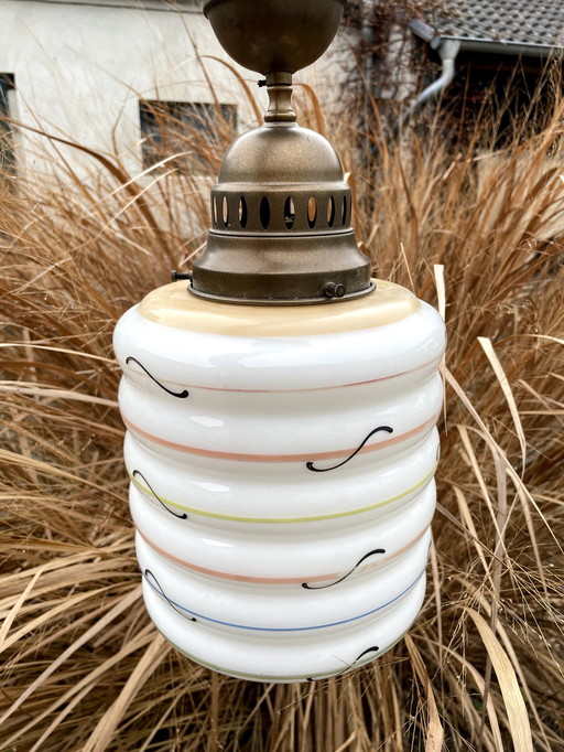 Zeldzame glazen lamp uit de jaren 1930