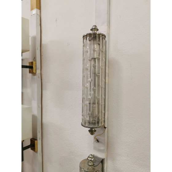 Image 1 of Paar vintage wandlampen in murano glas en staal van Toni Zuccheri, Italië 1960