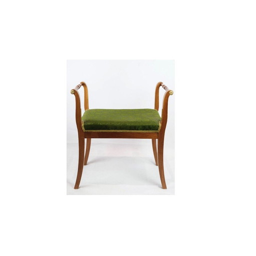 Vintage pianokruk met zijden stof en mahonie, Frans 1840