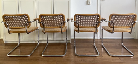 Image 1 of 4x Vintage Cesca Webbing Stoelen