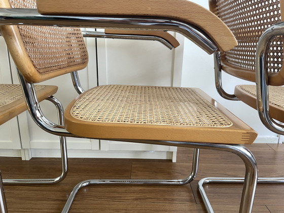 Image 1 of 4x Vintage Cesca Webbing Stoelen