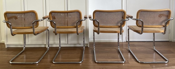 Image 1 of 4x Vintage Cesca Webbing Stoelen