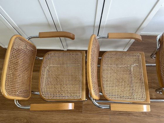 Image 1 of 4x Vintage Cesca Webbing Stoelen