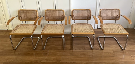 4x Vintage Cesca Webbing Stoelen