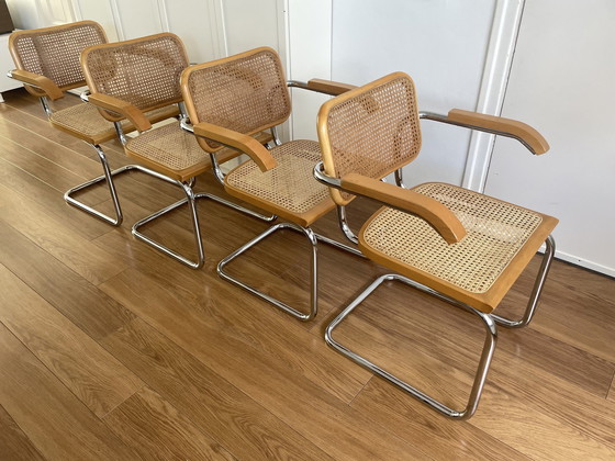 Image 1 of 4x Vintage Cesca Webbing Stoelen