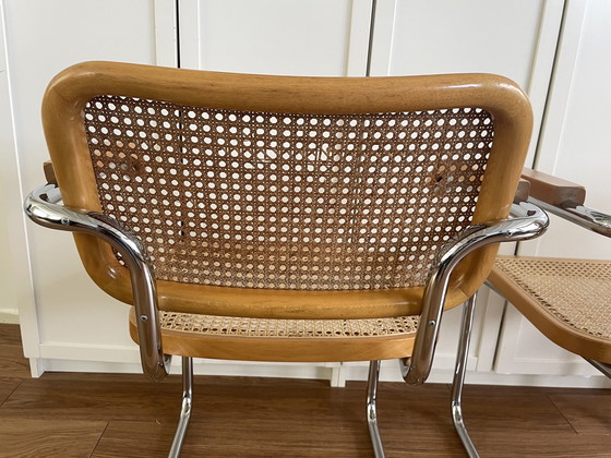 Image 1 of 4x Vintage Cesca Webbing Stoelen