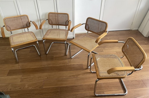 4x Vintage Cesca Webbing Stoelen