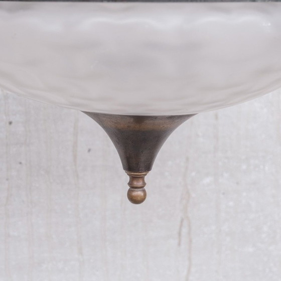 Image 1 of Vintage ondoorzichtig en opaline glazen hanglamp, Frankrijk 1920