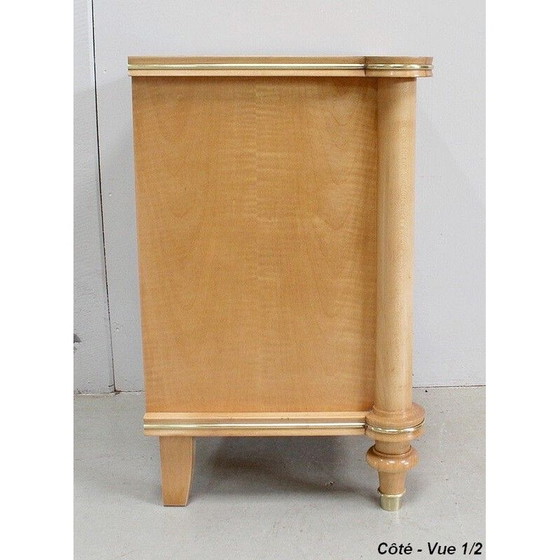 Image 1 of Vintage nachtkastje in sycamore van J. Leleu, 1950