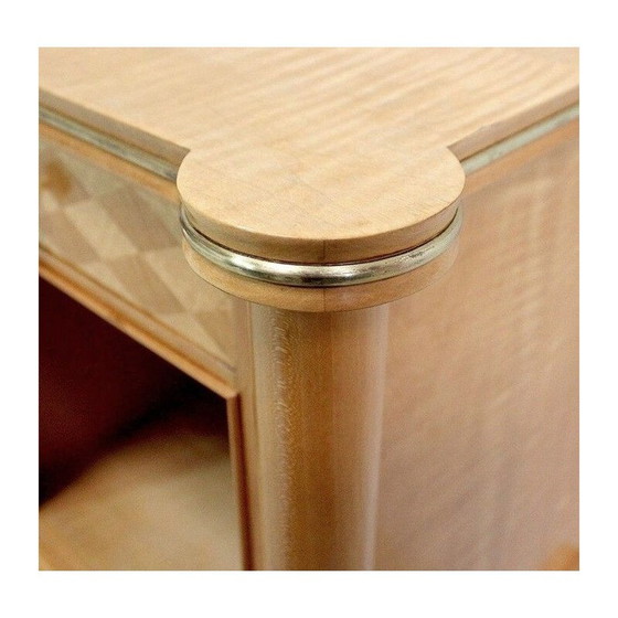 Image 1 of Vintage nachtkastje in sycamore van J. Leleu, 1950