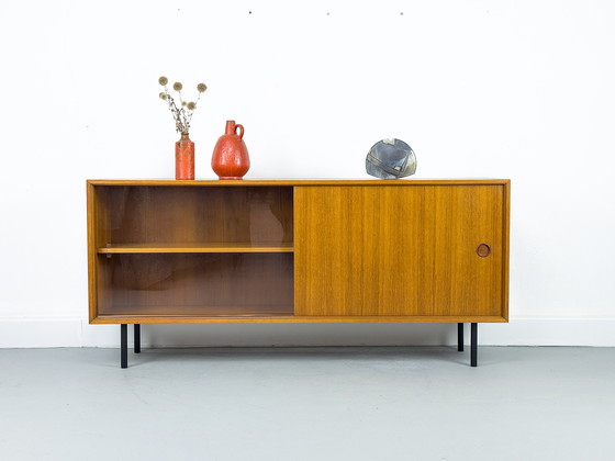 Image 1 of Vintage teakhouten Dressoirs met schuifdeuren, 1971