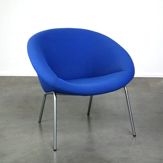 Image 1 of Vintage blauwe Walter Knoll Duits design lounge fauteuil model 369