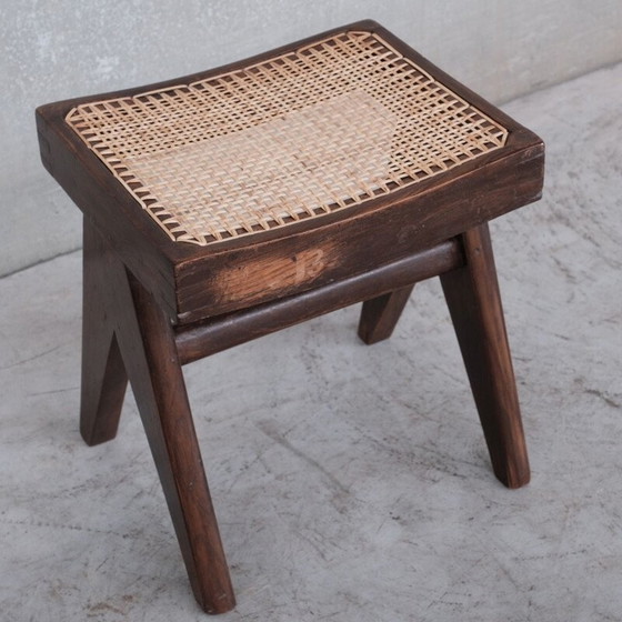 Image 1 of 2x Chandigarh vintage teakhouten krukjes "Pj-Si-34-A".