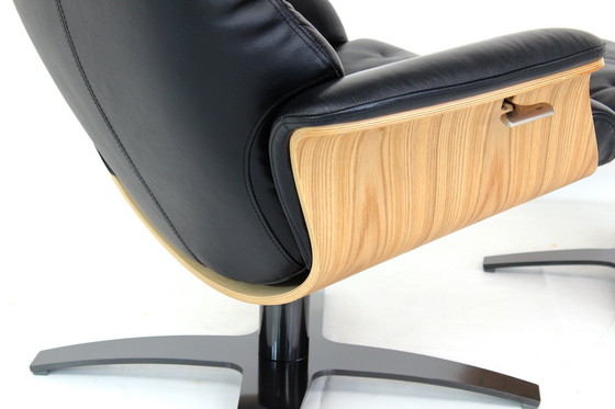 Image 1 of Als nieuw! Multifunctionele Scandinavische Loungestoel / Fauteuil met Leer en Eik